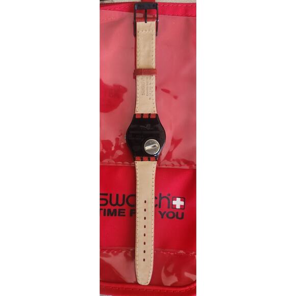 Swatch watch RED FLAME GB418 1995 Standard Gents New old stock - Picture 7 of 9